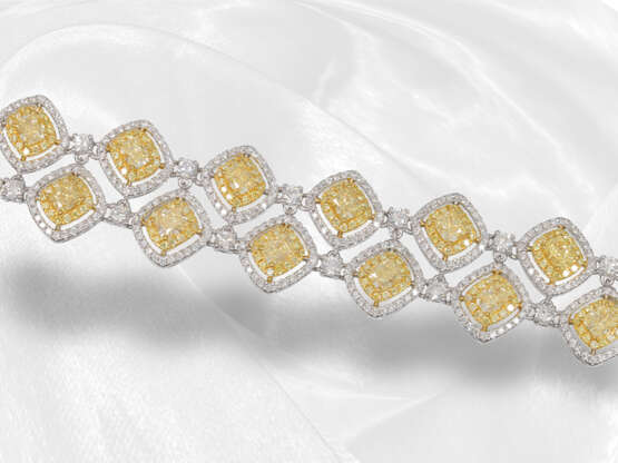Armband: edles und außergewöhnliches Designer-Diamant-Goldarmband mit farbigen Diamanten, ca. 13,61ct, ungetragen - Foto 4