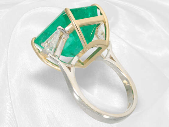 Ring: sehr hochwertiger Goldschmiedering mit kolumbianischen Smaragd von 13,21ct - Foto 6