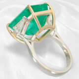 Ring: sehr hochwertiger Goldschmiedering mit kolumbianischen Smaragd von 13,21ct - Foto 6