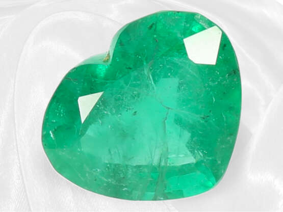 Natürlicher Smaragd im Herzschliff, ca. 2,02ct, mit GRS Gemstone Report aus der Schweiz - фото 2