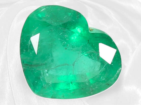 Natürlicher Smaragd im Herzschliff, ca. 2,02ct, mit GRS Gemstone Report aus der Schweiz - фото 3