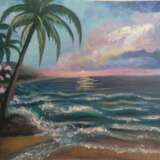 Весенний рассвет над морем. акрил на картоне Painting with acrylic Impressionism Marine art Turkey 2023 - photo 1