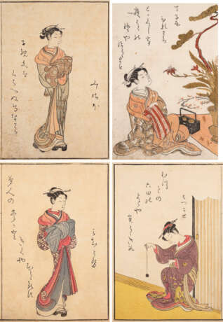 SUZUKI HARUNOBU, SIEBZEHN BUCHSEITEN AUS DEM 'EHON SEIRO BIJIN AWASE' - фото 1