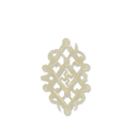 A GROUP OF ELEVEN WHITE AND PALE CELADON JADE OPENWORK ORNAMENTS - фото 7
