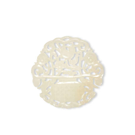 A GROUP OF ELEVEN WHITE AND PALE CELADON JADE OPENWORK ORNAMENTS - фото 9