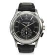 PATEK PHILIPPE, REF. 5905P-010, A FINE PLATINUM ANNUAL CALENDAR FLYBACK CHRONOGRAPH WRISTWATCH WITH DAY/NIGHT INDICATOR AND BLACK DIAL - Auction archive