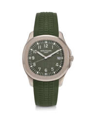 PATEK PHILIPPE, REF. 5168G-010, AQUANAUT, A FINE 18K WHITE GOLD CUSHION-SHAPED WRISTWATCH WITH DATE AND “KHAKI GREEN” DIAL