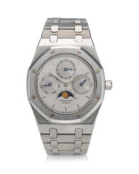 AUDEMARS PIGUET, REF. 5554ST, ROYAL OAK QUANTIEME PERPETUAL, AN EXTREMELY EARLY, EXCEEDINGLY RARE, AND HISTORICALLY IMPORTANT STEEL PERPETUAL CALENDAR BRACELET WATCH WITH MOON PHASES