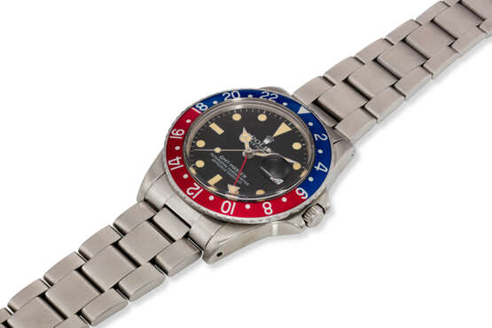 ROLEX, REF. 16750, GMT-MASTER “PEPSI,” A STEEL GMT WRISTWATCH WITH MATTE DIAL AND DATE - photo 2