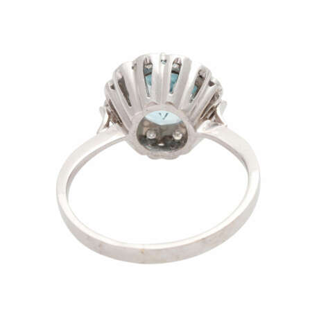 Charmanter Ring mit rund fac. Aquamarin, ca. 1,5 ct, - photo 4