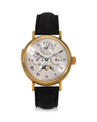 BREGUET, REF. 3737, CLASSIQUE, A VERY FINE AND RARE 18K YELLOW GOLD PERPETUAL CALENDAR MINUTE REPEATING WRISTWATCH WITH MOON PHASES
