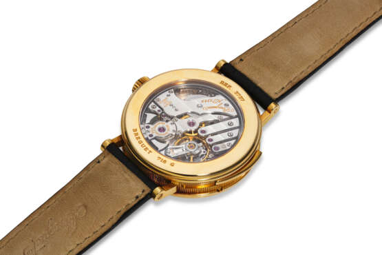 BREGUET, REF. 3737, CLASSIQUE, A VERY FINE AND RARE 18K YELLOW GOLD PERPETUAL CALENDAR MINUTE REPEATING WRISTWATCH WITH MOON PHASES - фото 3
