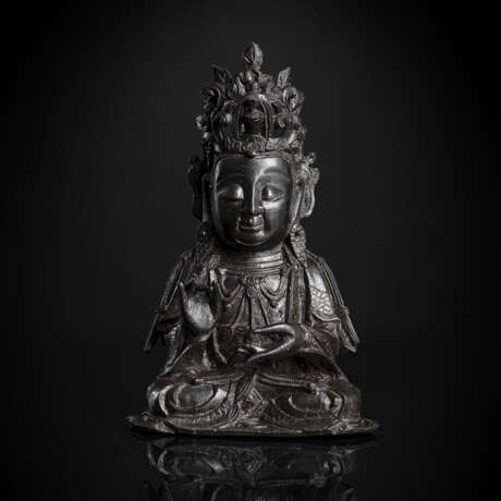 Bronze des sitzenden Guanyin - Foto 1