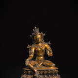 Feuervergoldete Bronze der Syamatara auf einem Lotus - Foto 2