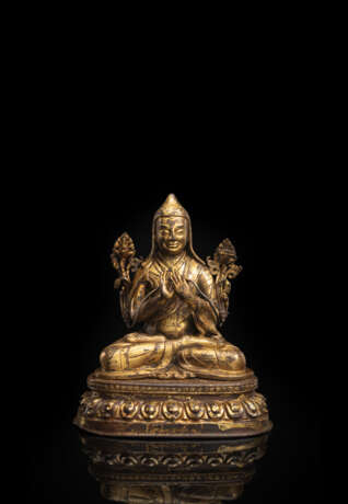 Feuervergoldete Bronze des Tsongkhapa - photo 1