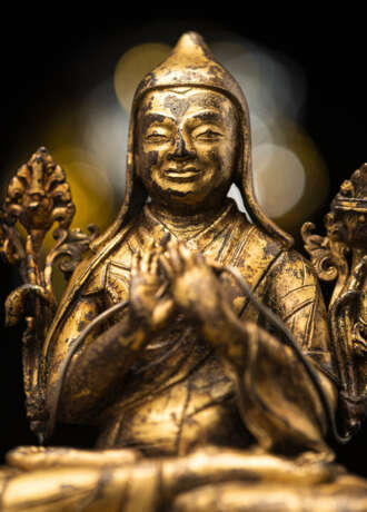 Feuervergoldete Bronze des Tsongkhapa - Foto 4