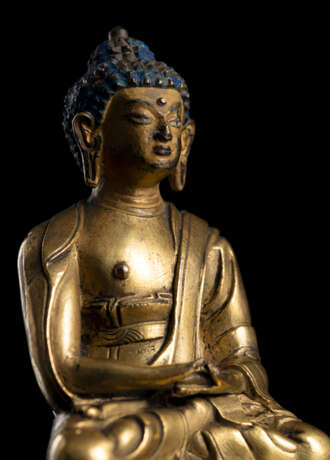 Feuervergoldete Bronze des Buddha Shakyamuni - Foto 3