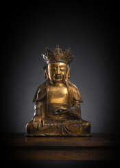 Feuervergoldete Bronze des gekrönten Buddha