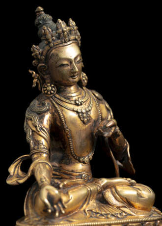 Feuervergoldete Bronze eines Bodhisattva - photo 2