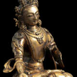 Feuervergoldete Bronze eines Bodhisattva - photo 2