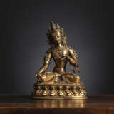 Feuervergoldete Bronze eines Bodhisattva - photo 3