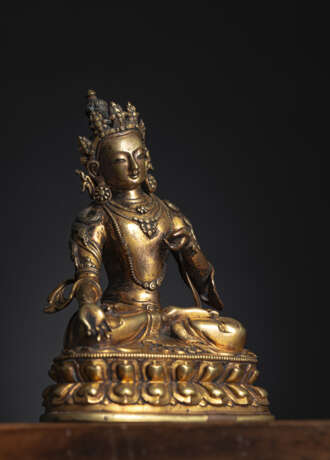 Feuervergoldete Bronze eines Bodhisattva - Foto 4