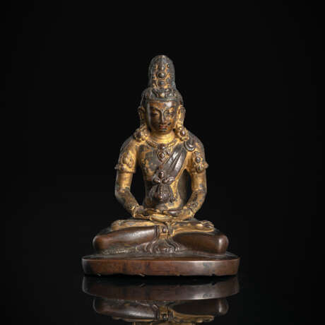 Teilvergoldete Bronze des Amitayus - photo 1