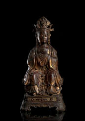 Lackvergoldete Bronze der daoistischen Göttin, Yanguang Niangniang