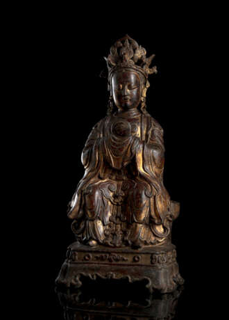 Lackvergoldete Bronze der daoistischen Göttin, Yanguang Niangniang - фото 4