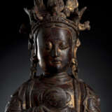 Lackvergoldete Bronze der daoistischen Göttin, Yanguang Niangniang - photo 6