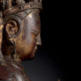 Lackvergoldete Bronze der daoistischen Göttin, Yanguang Niangniang - photo 8