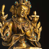 Feuervergoldete Bronze des Manjushri - Foto 2