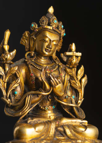 Feuervergoldete Bronze des Manjushri - фото 2