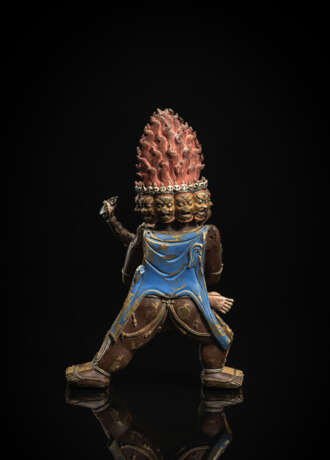 Seltene polychrom gefasste Bronze des Vajrabhairava - photo 3