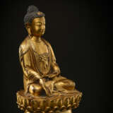 Feine feuervergoldete Bronze des Buddha Shakyamuni - photo 2