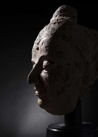 Feiner Kopf des Buddha Shakyamuni aus Stucco - Foto 3