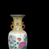 Sehr große 'Famille rose'-Vase mit Lotus und Blütendekor - Foto 6