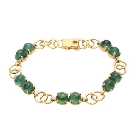 Armband mit 10 grünen Turmalincabochons - Foto 1