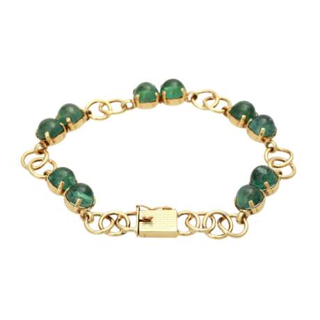 Armband mit 10 grünen Turmalincabochons - photo 2