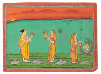 Episode aus der Kṛṣṇa-Legende und Illustration zur Sukamāla-Legende