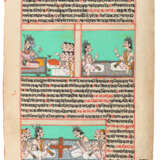 Zwei Doppelseiten eines Manuskriptes mit Darstellungen aus dem Ramayana - photo 1