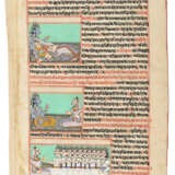 Zwei Doppelseiten eines Manuskriptes mit Darstellungen aus dem Ramayana - photo 2