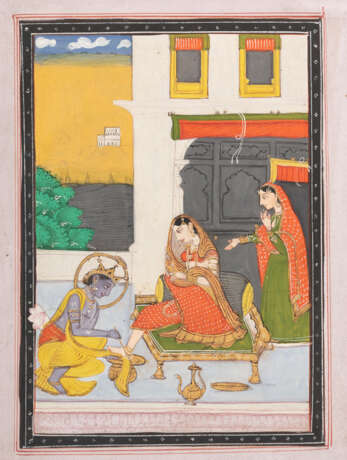 Miniaturmalerei mit Darstellung von Krishna und Radha - photo 2