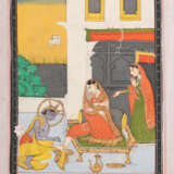 Miniaturmalerei mit Darstellung von Krishna und Radha - photo 2