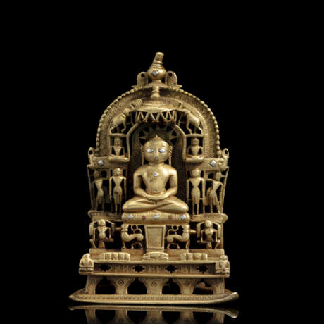 Jainaltar aus Bronze mit Kupfer- und Silbereinlagen - photo 1
