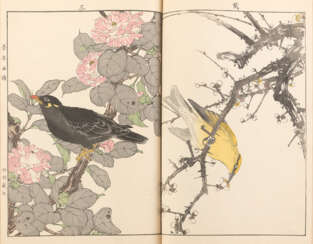 Imao Keinen (1845-1924): Titel ''Keinen Kacho Gafu''/ Blumen und Vögel der vier Jahreszeiten