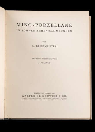 L. Reidenmeister: Ming - Porzellane in Schwedischen Sammlungen - Foto 3