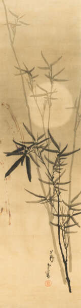 In der Art von Nagasawa Rôsetsu (1754-1799) Bambus bei Vollmond. Tusche auf Seide - Foto 1