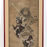 Der Dämonenjäger Shôki mit Schwert zu Pferd. Tusche und Farben auf Papier - Foto 2