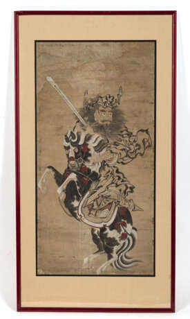 Der Dämonenjäger Shôki mit Schwert zu Pferd. Tusche und Farben auf Papier - фото 2